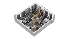 3 pokoje, mieszkanie 50,89 m², piętro 2, oferta nr B2/17, Locus 2 - etap II, Rumia, Janowo, ul. Dąbrowskiego