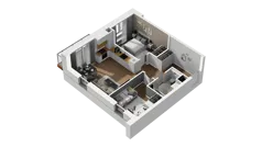 3 pokoje, mieszkanie 50,89 m², piętro 2, oferta nr B2/17, Locus 2 - etap II, Rumia, Janowo, ul. Dąbrowskiego