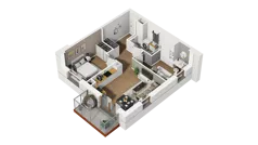 3 pokoje, mieszkanie 50,89 m², piętro 2, oferta nr B2/17, Locus 2 - etap II, Rumia, Janowo, ul. Dąbrowskiego