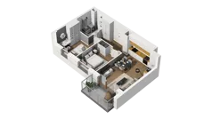 3 pokoje, mieszkanie 48,69 m², piętro 2, oferta nr B2/19, Locus 2 - etap II, Rumia, Janowo, ul. Dąbrowskiego