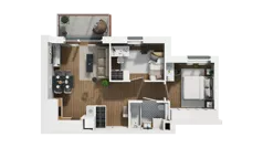 3 pokoje, mieszkanie 48,80 m², piętro 5, oferta nr B1/39, Locus 2 - etap I, Rumia, Janowo, ul. Dąbrowskiego