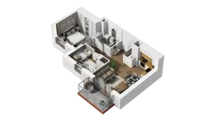 3 pokoje, mieszkanie 48,80 m², piętro 5, oferta nr B1/39, Locus 2 - etap I, Rumia, Janowo, ul. Dąbrowskiego