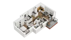 3 pokoje, mieszkanie 48,80 m², piętro 5, oferta nr B1/39, Locus 2 - etap I, Rumia, Janowo, ul. Dąbrowskiego