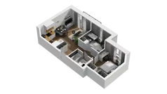 3 pokoje, mieszkanie 48,80 m², piętro 5, oferta nr B1/39, Locus 2 - etap I, Rumia, Janowo, ul. Dąbrowskiego