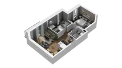 3 pokoje, mieszkanie 48,77 m², piętro 6, oferta nr B1/45, Locus 2 - etap I, Rumia, Janowo, ul. Dąbrowskiego