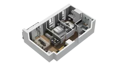 3 pokoje, mieszkanie 48,53 m², piętro 5, oferta nr B2/49, Locus 2 - etap II, Rumia, Janowo, ul. Dąbrowskiego