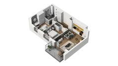 3 pokoje, mieszkanie 48,53 m², piętro 5, oferta nr B2/49, Locus 2 - etap II, Rumia, Janowo, ul. Dąbrowskiego