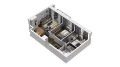 3 pokoje, mieszkanie 48,53 m², piętro 5, oferta nr B2/49, Locus 2 - etap II, Rumia, Janowo, ul. Dąbrowskiego