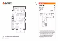 3 pokoje, mieszkanie 54,46 m², piętro 5, oferta nr B2/96, Locus 2 - etap II, Rumia, Janowo, ul. Dąbrowskiego