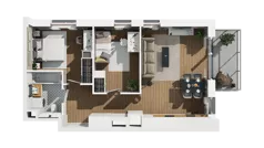 3 pokoje, mieszkanie 54,46 m², piętro 5, oferta nr B2/96, Locus 2 - etap II, Rumia, Janowo, ul. Dąbrowskiego