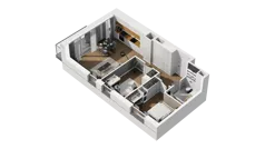 3 pokoje, mieszkanie 54,46 m², piętro 5, oferta nr B2/96, Locus 2 - etap II, Rumia, Janowo, ul. Dąbrowskiego