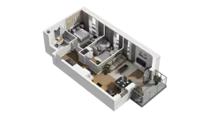 3 pokoje, mieszkanie 54,46 m², piętro 5, oferta nr B2/96, Locus 2 - etap II, Rumia, Janowo, ul. Dąbrowskiego