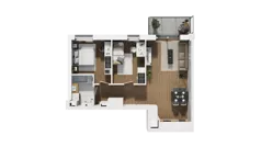3 pokoje, mieszkanie 54,71 m², piętro 6, oferta nr B2/99, Locus 2 - etap II, Rumia, Janowo, ul. Dąbrowskiego