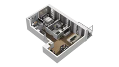 3 pokoje, mieszkanie 54,71 m², piętro 6, oferta nr B2/99, Locus 2 - etap II, Rumia, Janowo, ul. Dąbrowskiego