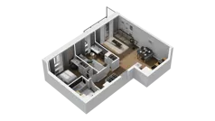 3 pokoje, mieszkanie 54,71 m², piętro 6, oferta nr B2/99, Locus 2 - etap II, Rumia, Janowo, ul. Dąbrowskiego