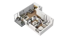 3 pokoje, mieszkanie 54,71 m², piętro 6, oferta nr B2/99, Locus 2 - etap II, Rumia, Janowo, ul. Dąbrowskiego