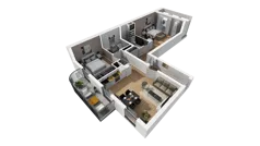 3 pokoje, mieszkanie 82,26 m², piętro 1, oferta nr A/2, Esencja, Gdańsk, Śródmieście, Dolne Miasto, ul. Kamienna Grobla / Jałmużnicza