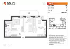 3 pokoje, mieszkanie 54,60 m², piętro 2, oferta nr A/15, Esencja, Gdańsk, Śródmieście, Dolne Miasto, ul. Kamienna Grobla / Jałmużnicza