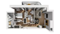 3 pokoje, mieszkanie 54,60 m², piętro 2, oferta nr A/15, Esencja, Gdańsk, Śródmieście, Dolne Miasto, ul. Kamienna Grobla / Jałmużnicza