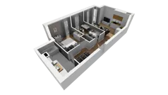 3 pokoje, mieszkanie 54,60 m², piętro 2, oferta nr A/15, Esencja, Gdańsk, Śródmieście, Dolne Miasto, ul. Kamienna Grobla / Jałmużnicza