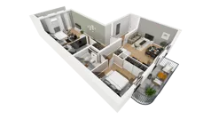 3 pokoje, mieszkanie 82,26 m², piętro 2, oferta nr A/16, Esencja, Gdańsk, Śródmieście, Dolne Miasto, ul. Kamienna Grobla / Jałmużnicza