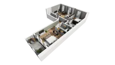3 pokoje, mieszkanie 82,26 m², piętro 2, oferta nr A/16, Esencja, Gdańsk, Śródmieście, Dolne Miasto, ul. Kamienna Grobla / Jałmużnicza