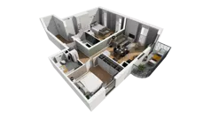 3 pokoje, mieszkanie 74,06 m², piętro 2, oferta nr A/25, Esencja, Gdańsk, Śródmieście, Dolne Miasto, ul. Kamienna Grobla / Jałmużnicza