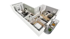 3 pokoje, mieszkanie 80,62 m², piętro 3, oferta nr A/30, Esencja, Gdańsk, Śródmieście, Dolne Miasto, ul. Kamienna Grobla / Jałmużnicza