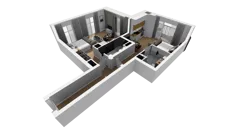 3 pokoje, mieszkanie 64,62 m², piętro 3, oferta nr A/39, Esencja, Gdańsk, Śródmieście, Dolne Miasto, ul. Kamienna Grobla / Jałmużnicza