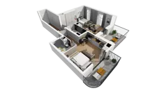 3 pokoje, mieszkanie 64,62 m², piętro 3, oferta nr A/39, Esencja, Gdańsk, Śródmieście, Dolne Miasto, ul. Kamienna Grobla / Jałmużnicza