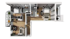 3 pokoje, mieszkanie 80,71 m², piętro 4, oferta nr A/44, Esencja, Gdańsk, Śródmieście, Dolne Miasto, ul. Kamienna Grobla / Jałmużnicza