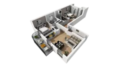 3 pokoje, mieszkanie 80,71 m², piętro 4, oferta nr A/44, Esencja, Gdańsk, Śródmieście, Dolne Miasto, ul. Kamienna Grobla / Jałmużnicza