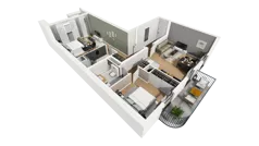 3 pokoje, mieszkanie 80,71 m², piętro 4, oferta nr A/44, Esencja, Gdańsk, Śródmieście, Dolne Miasto, ul. Kamienna Grobla / Jałmużnicza