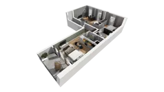 3 pokoje, mieszkanie 80,71 m², piętro 4, oferta nr A/44, Esencja, Gdańsk, Śródmieście, Dolne Miasto, ul. Kamienna Grobla / Jałmużnicza