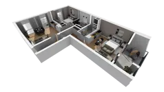 3 pokoje, mieszkanie 80,71 m², piętro 4, oferta nr A/44, Esencja, Gdańsk, Śródmieście, Dolne Miasto, ul. Kamienna Grobla / Jałmużnicza