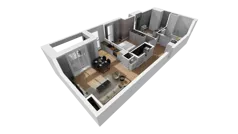 3 pokoje, mieszkanie 67,44 m², piętro 4, oferta nr A/49, Esencja, Gdańsk, Śródmieście, Dolne Miasto, ul. Kamienna Grobla / Jałmużnicza