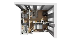 3 pokoje, mieszkanie 53,46 m², parter, oferta nr A/62, Esencja, Gdańsk, Śródmieście, Dolne Miasto, ul. Kamienna Grobla / Jałmużnicza