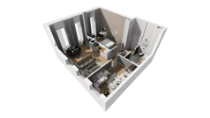 3 pokoje, mieszkanie 53,46 m², parter, oferta nr A/62, Esencja, Gdańsk, Śródmieście, Dolne Miasto, ul. Kamienna Grobla / Jałmużnicza