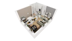 3 pokoje, mieszkanie 53,46 m², parter, oferta nr A/62, Esencja, Gdańsk, Śródmieście, Dolne Miasto, ul. Kamienna Grobla / Jałmużnicza