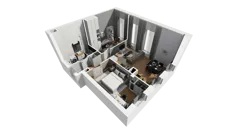 3 pokoje, mieszkanie 53,46 m², parter, oferta nr A/62, Esencja, Gdańsk, Śródmieście, Dolne Miasto, ul. Kamienna Grobla / Jałmużnicza