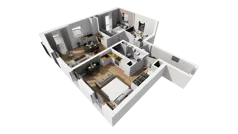 3 pokoje, mieszkanie 74,31 m², piętro 1, oferta nr A/11, Esencja, Gdańsk, Śródmieście, Dolne Miasto, ul. Kamienna Grobla / Jałmużnicza