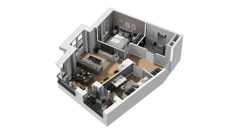 3 pokoje, mieszkanie 48,78 m², piętro 1, oferta nr B1/12, Zajezdnia Motława, Gdańsk, Śródmieście, Dolne Miasto, ul. Kurza