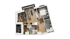 3 pokoje, mieszkanie 48,76 m², piętro 4, oferta nr B1/42, Zajezdnia Motława, Gdańsk, Śródmieście, Dolne Miasto, ul. Kurza