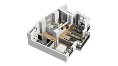 3 pokoje, mieszkanie 48,76 m², piętro 4, oferta nr B1/42, Zajezdnia Motława, Gdańsk, Śródmieście, Dolne Miasto, ul. Kurza