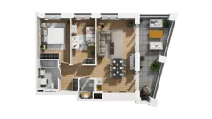 3 pokoje, mieszkanie 59,20 m², piętro 2, oferta nr B1/66, Zajezdnia Motława, Gdańsk, Śródmieście, Dolne Miasto, ul. Kurza
