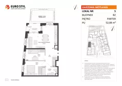 3 pokoje, mieszkanie 48,76 m², piętro 4, oferta nr B1/42, Zajezdnia Motława, Gdańsk, Śródmieście, Dolne Miasto, ul. Kurza