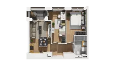 3 pokoje, mieszkanie 47,10 m², piętro 1, oferta nr B2/6, Zajezdnia Motława, Gdańsk, Śródmieście, Dolne Miasto, ul. Kurza