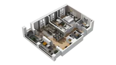 3 pokoje, mieszkanie 68,78 m², piętro 1, oferta nr B2/8, Zajezdnia Motława, Gdańsk, Śródmieście, Dolne Miasto, ul. Kurza