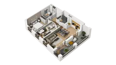3 pokoje, mieszkanie 68,78 m², piętro 1, oferta nr B2/8, Zajezdnia Motława, Gdańsk, Śródmieście, Dolne Miasto, ul. Kurza