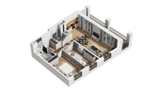 3 pokoje, mieszkanie 68,78 m², piętro 1, oferta nr B2/8, Zajezdnia Motława, Gdańsk, Śródmieście, Dolne Miasto, ul. Kurza